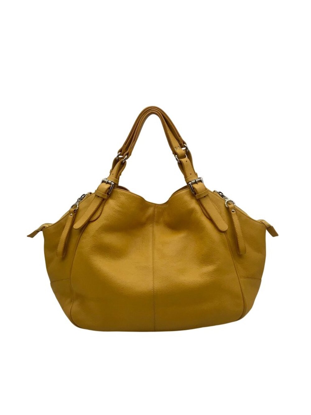 Sambag Mustard Yellow Leather Satchel Bag